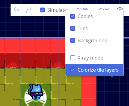 Colored tile layers