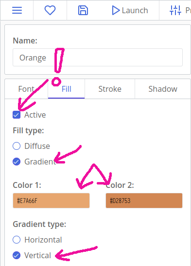 Setting fill's properties in ct.js text style