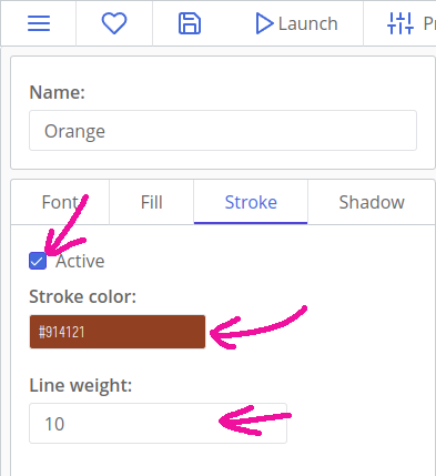 Setting stroke's properties in ct.js text style